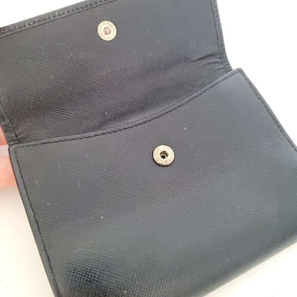 PRADA Black Nero Saffiano Leather Wallet Large Bifold Compact Unisex Authentic - Picture 10 of 14